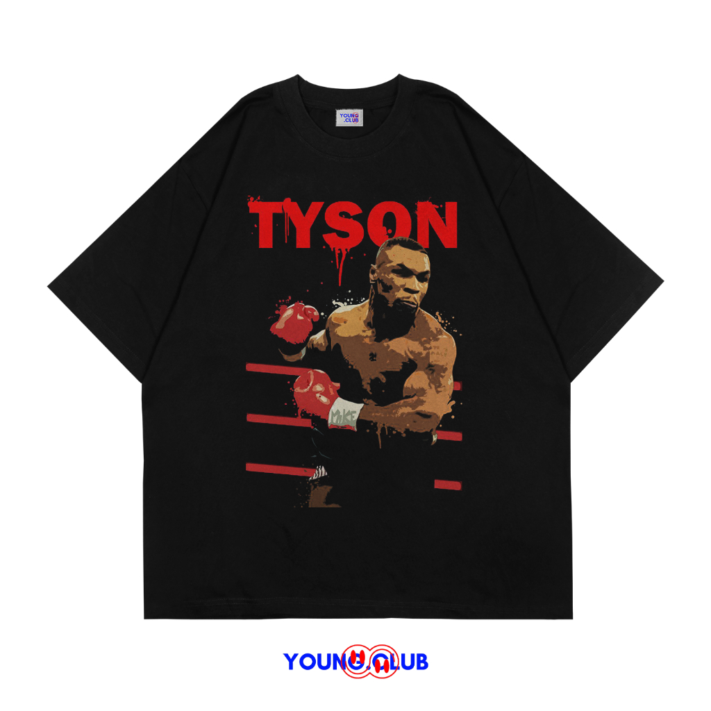 หนุ่ม.CLUB | เสื้อยืด MIKE TYSON FIGHT | เสื้อยืด OVERSIZE สไตล์สีดํา Y2K VINTAGE BOOTLEG GRUNGE SKE