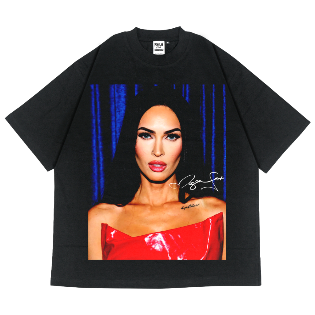 Megan Fox Oversize HEAVYWEIGHT 16s เสื้อยืดสีดํายอดนิยม