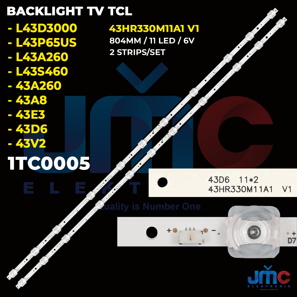 TCL 43 นิ้วทีวี Backlight L43D3000B L43P65US L43A260 L43S460 43A8 43E3 43A260 43D6 43V2 43HR330M11A1