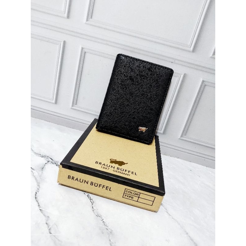 Br@un Buff*l black taiga 888T กระเป๋าสตางค์ใส่บัตรแบรนด์