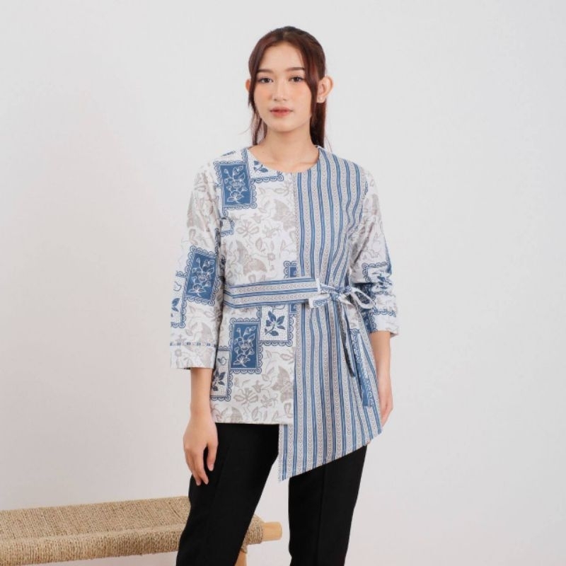 WOMENS Batik TOPS LONG SLEEVES Work Womens Batik Blouses by BERKAH SHOP 1
