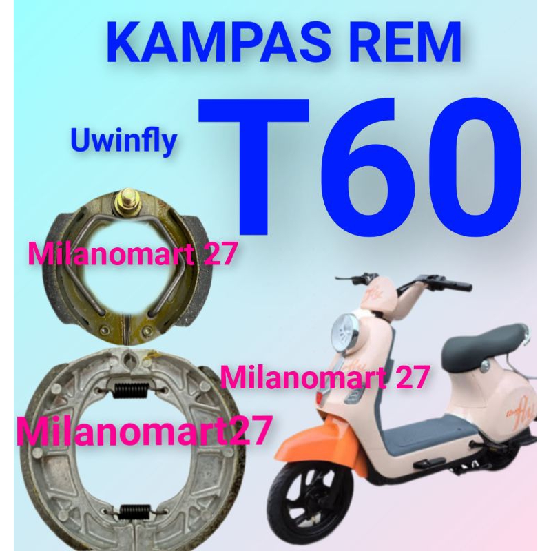 Uwinfly T60 ผ้าเบรค uwinfly t60 ผ้าเบรคจักรยานไฟฟ้า