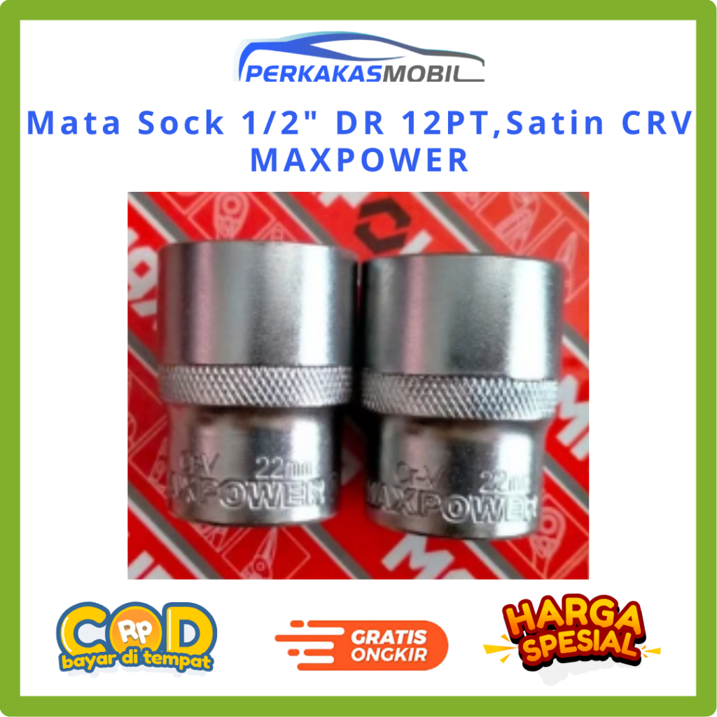 MATA MAXPOWER 1/2 "DR 12PT Satin CRV 8MM to 32MM Original Socket Bit