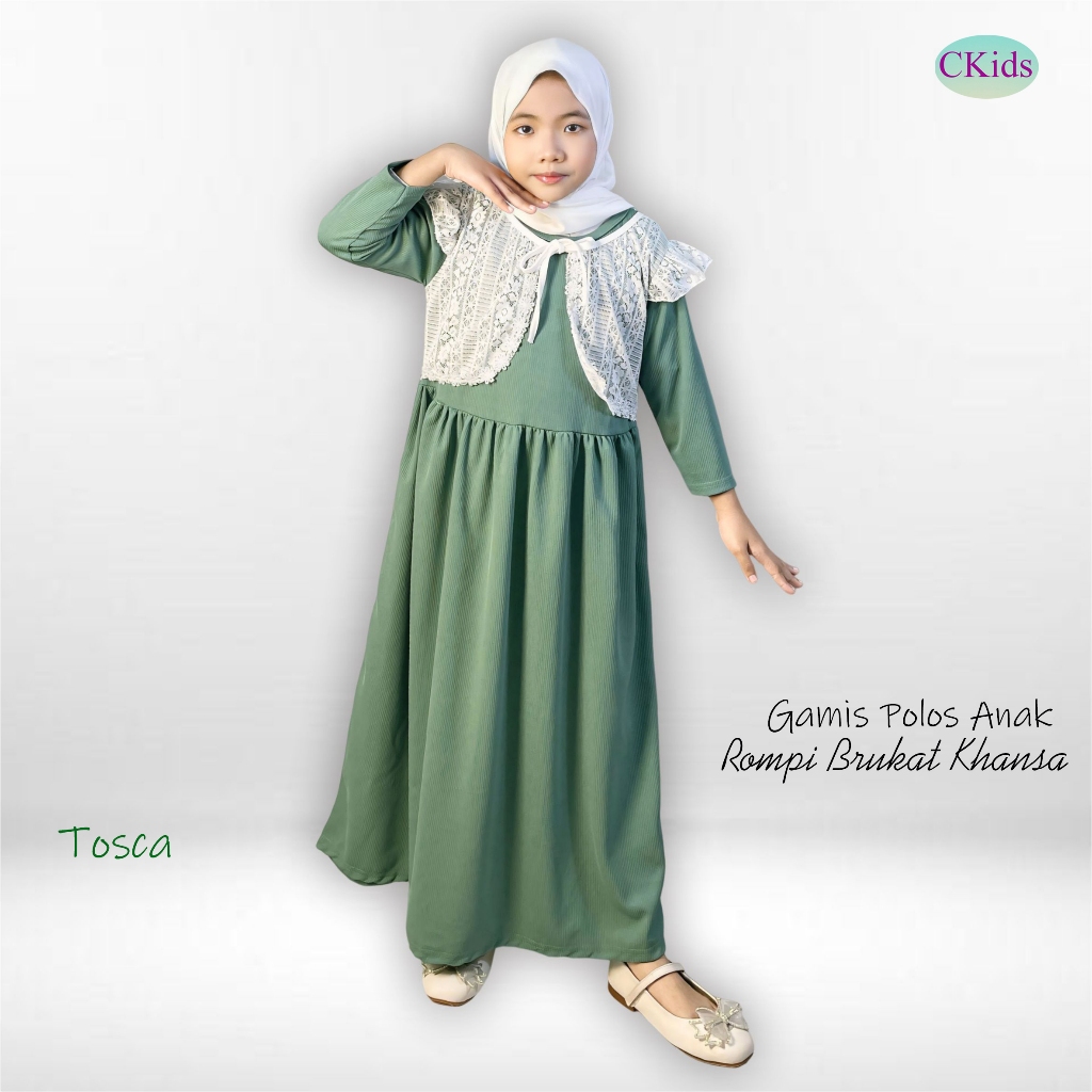 CKids Gamis Khansa Girls Plain Brukat Vest