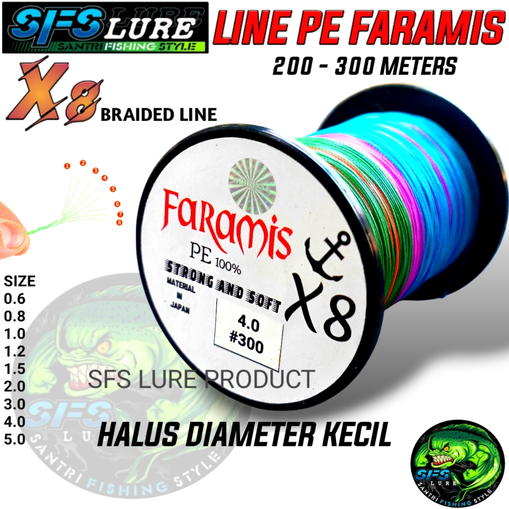 สาย PE Faramis x8 300 เมตรสาย pe 200 เมตร pe line pe Faramis x8 สายตกปลา pe marmis x8 200 เมตร pe st