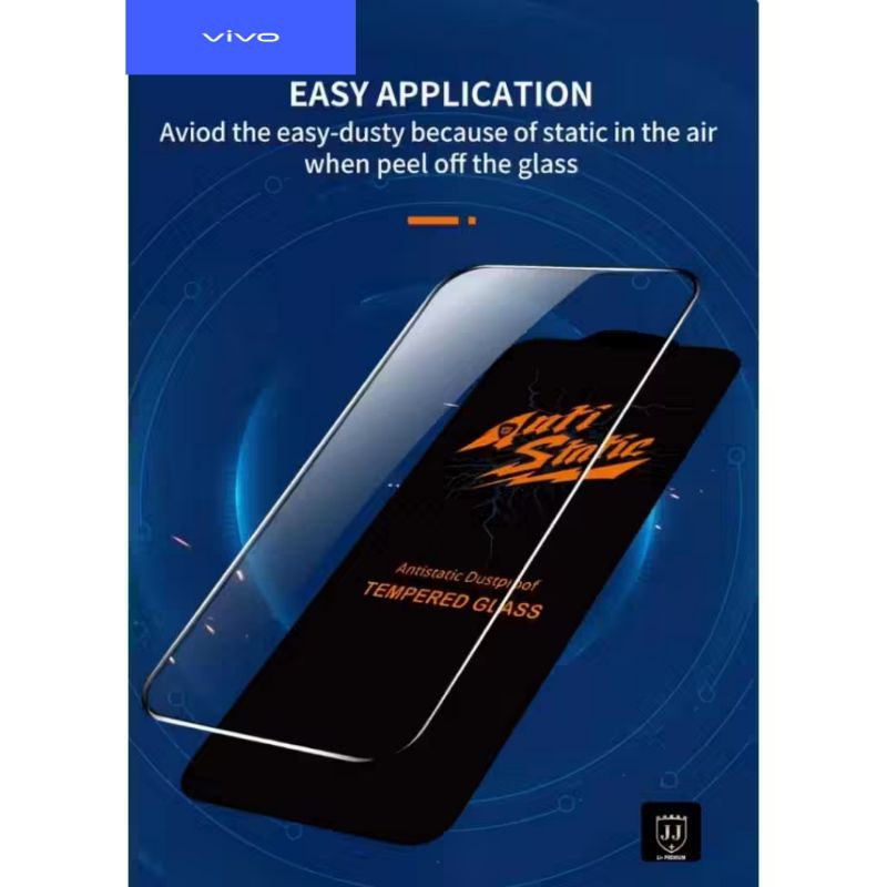 TEMPERED GLASS JJ+PREMIUM ANTI STATIC VIVO Y30 Y30I Y33S Y33T Y35 Y36 Y50 Y50I Y51 2022 Y51A Y75 202