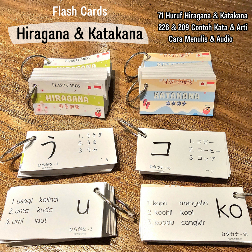 แฟลชการ์ด Hiragana และ Katakana ภาษาญี่ปุ่นสําหรับผู้เริ่มต้น