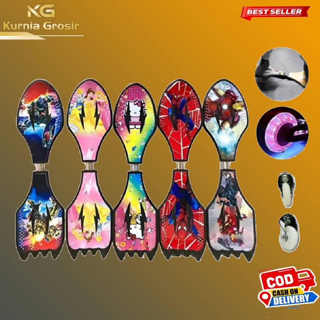 Wave Skate Board เด็กผู้ใหญ่ตัวอักษรล้อ PU วัสดุยาง Swayboard Snakeboard