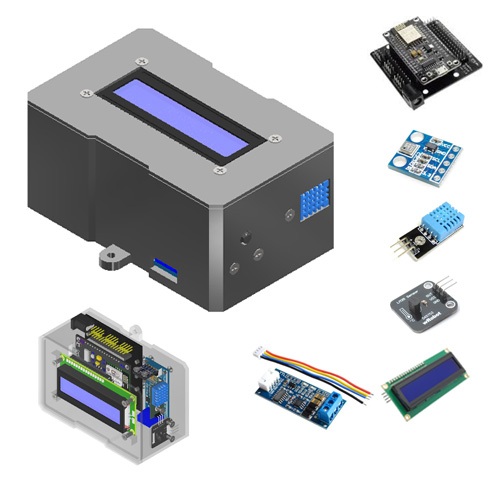 เคส ESP32 8266 + บอร์ดฐาน BMP180 DHT11 LM35 LCD 16X2 I2C TTL TO RS485