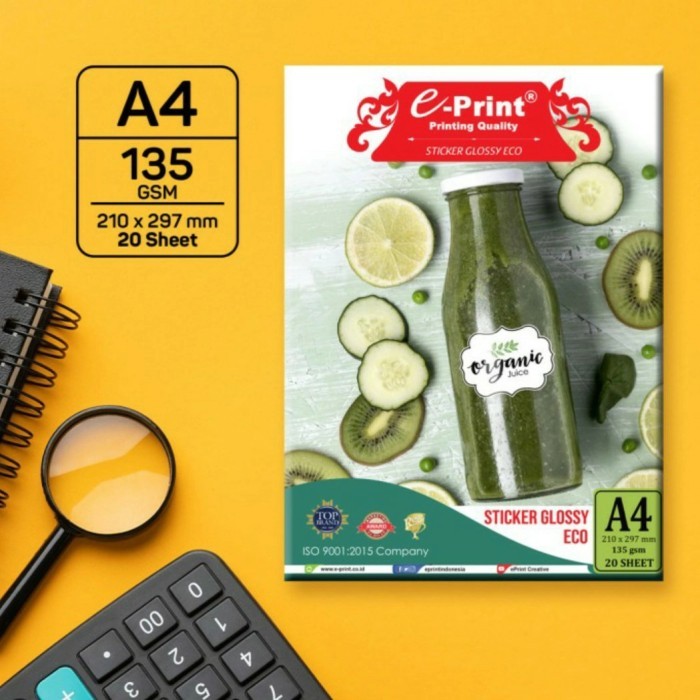 สติ๊กเกอร์ E-PRINT GLOSSY ECO ECONOMIC 135 GSM 20 แผ่น