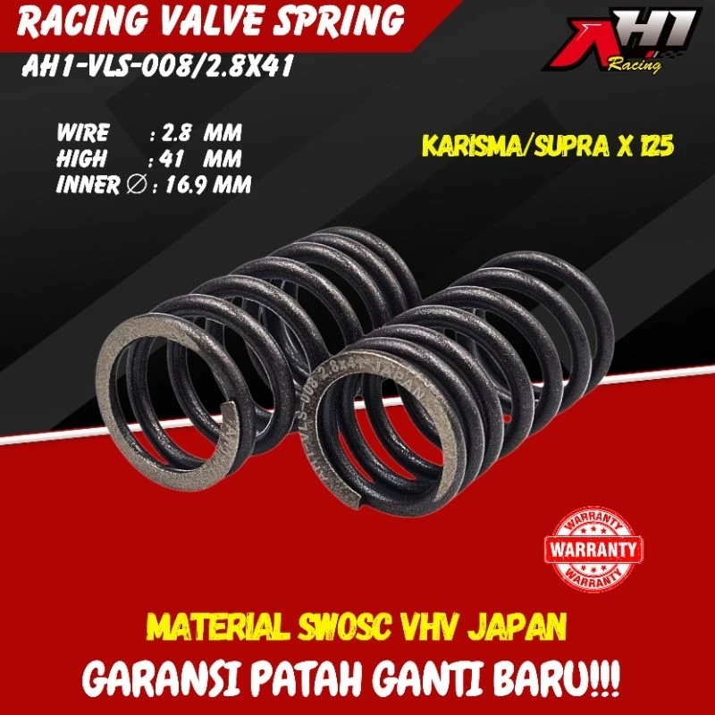 AH1 RACING VALVE SPRING KARISMA SUPRA X 125 KHARISMA KIRANA SWOSC VHV JAPAN METERIAL AH1- VLS-008