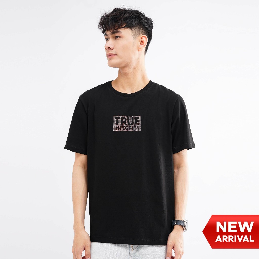 เสื้อยืดผู้ชายสีดําปกติ Cressida - MMBES.VB054H