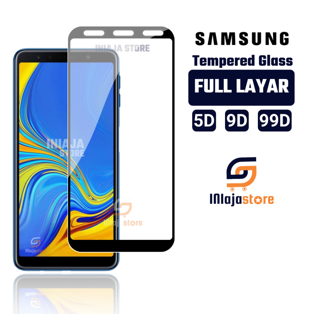 LAYAR กระจกนิรภัยแบบเต็มหน้าจอ 9D Samsung J7 Prime J7 Pro J7 Core J6 Prime J5 Prime J5 Pro J4 J4 Cor