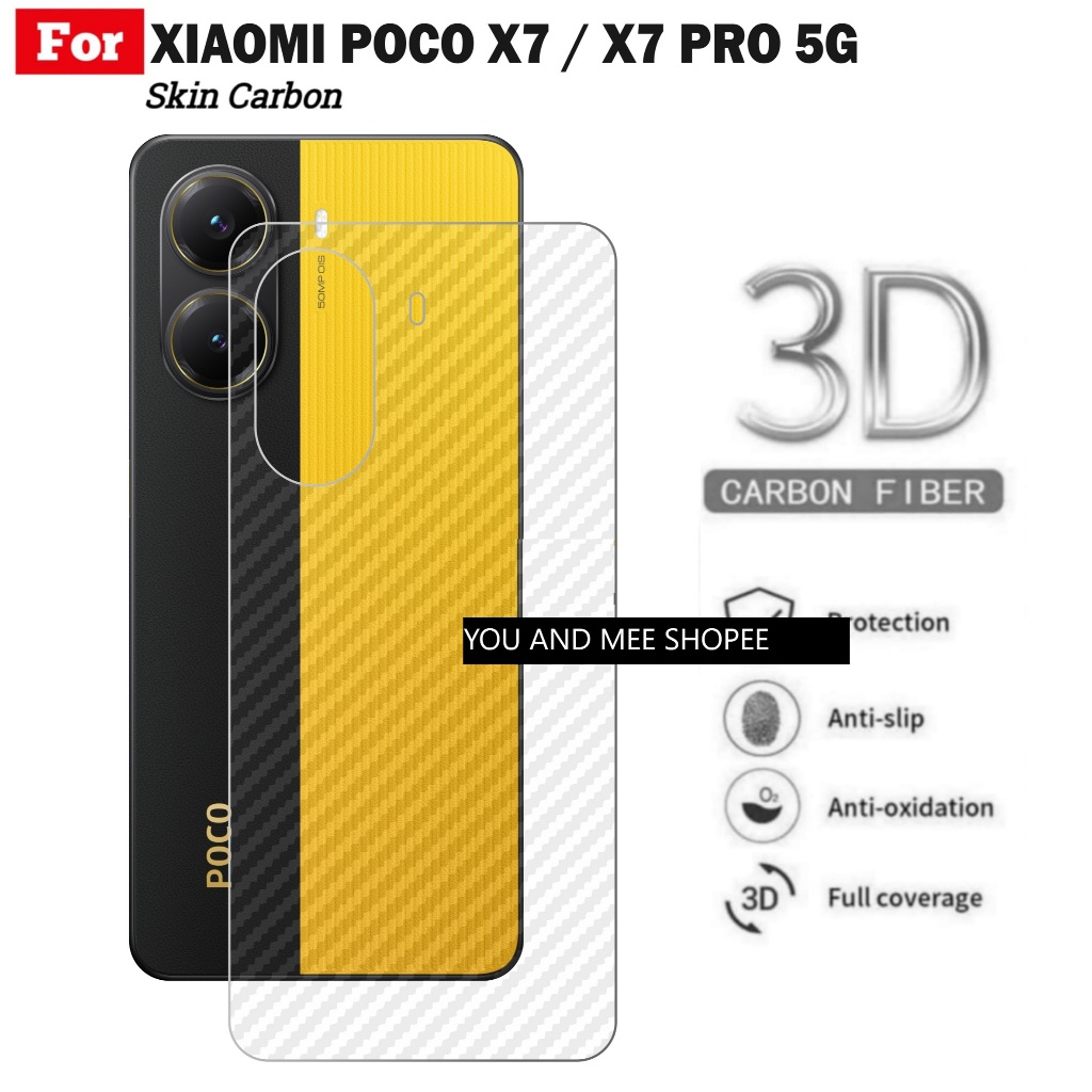 ผิวคาร์บอนกลับ POCO X7 X7PRO X6 X6PRO X5 X6PRO X3 NFC PRO GT F7 Ultra F6 F5 F4 F4GT F3 F2 Pro F1 M7 