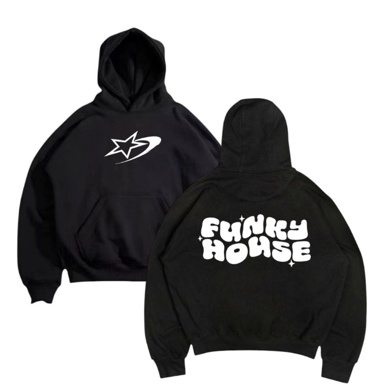 HOODIE BOXY OVERSIZE - FUNKY HOUSE STAR HOODIE BOXY BINTANG