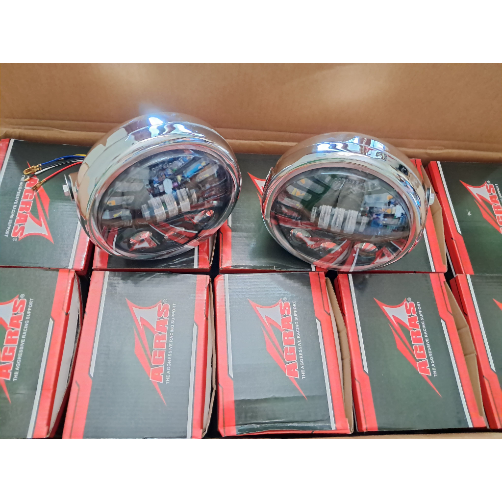 NINJA DAYMAKER 7 INCH HEADLIGHT SET NINJA CROM SHELL AGRAS ยี่ห้อ