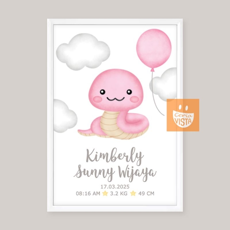 กระดานเด็ก Snake Biodata Board สําหรับกระดานเด็กแรกเกิด Aesthetic Boy Girl