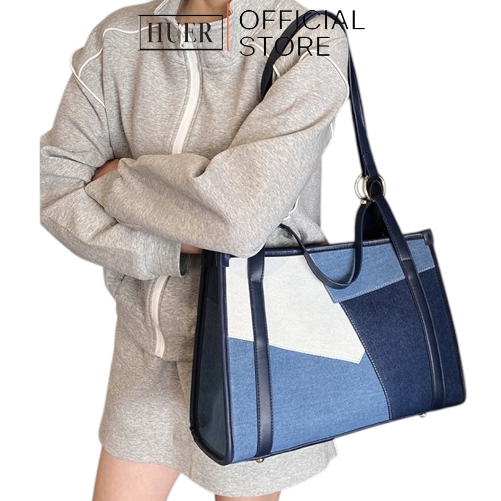 HUER ~ Lovita Patchwork Denim Shoulder Bag 9536-608 1863