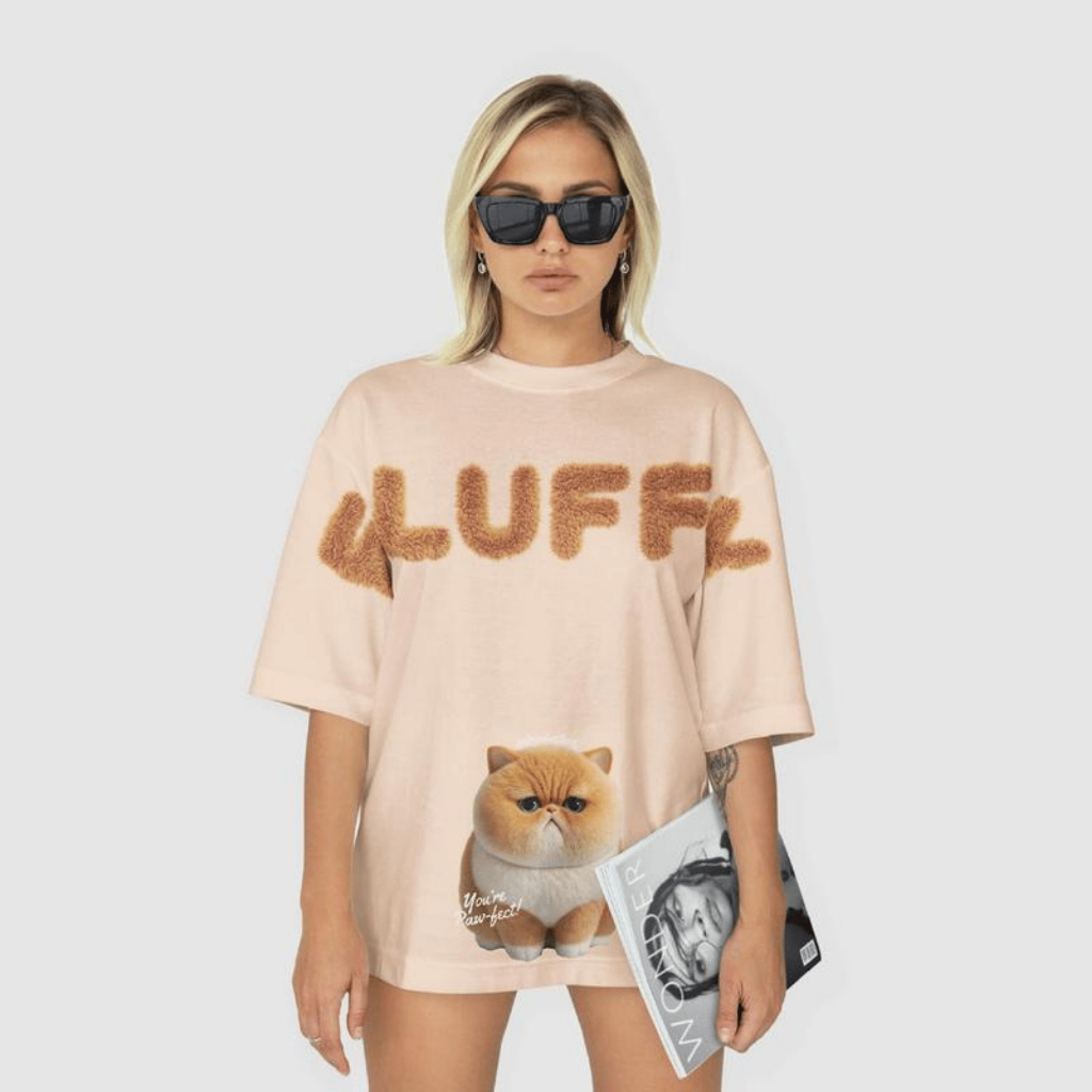 เสื้อยืด Oversize Slove Sleeve Fluffy Unisex
