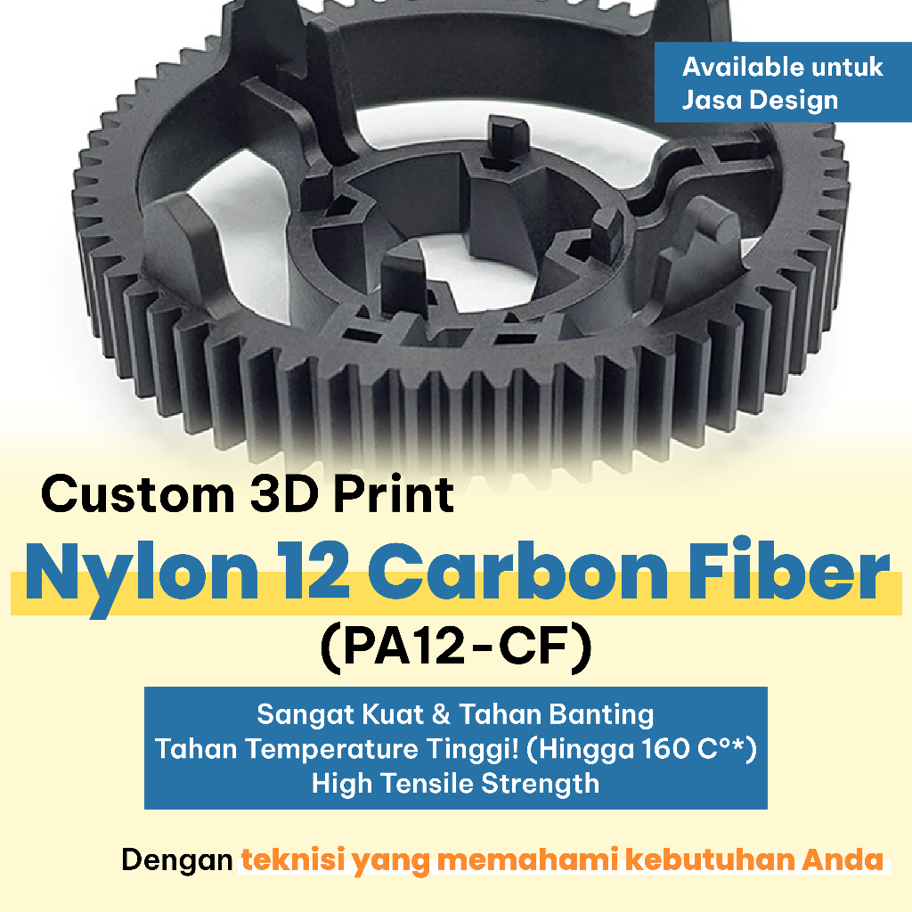 บริการพิมพ์ 3D วัสดุคาร์บอนไฟเบอร์ไนลอน Custom 3D การพิมพ์ PA12-CF PACF PA-CF PA12CF Nylon12