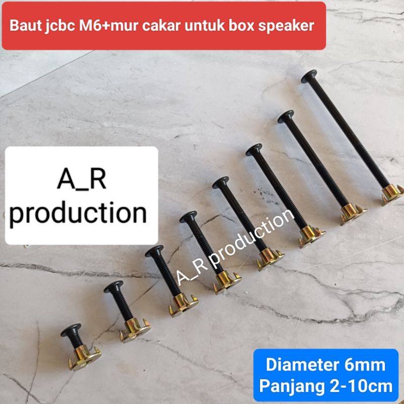 Jcbc bolt + M6 ลําโพงกล่อง Claw NUT 2 ซม./3 ซม./4 ซม./5 ซม./6 ซม./7 ซม./8 ซม./10 ซม.Jcbc bolt m6+ สี
