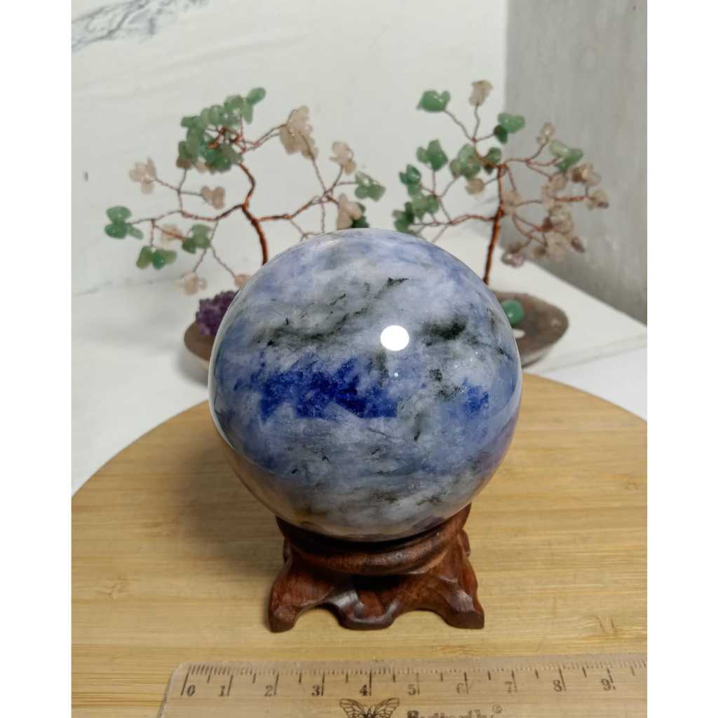 เครื่องลายครามธรรมชาติ Jasper Sphere UV Reactive Stone (2)