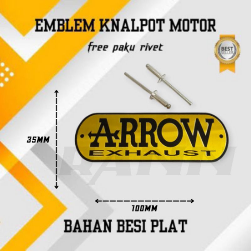 ARROW EXHAUST ยี่ห้อ EXHAUST Emblem แถมเล็บหมุดย้ํา