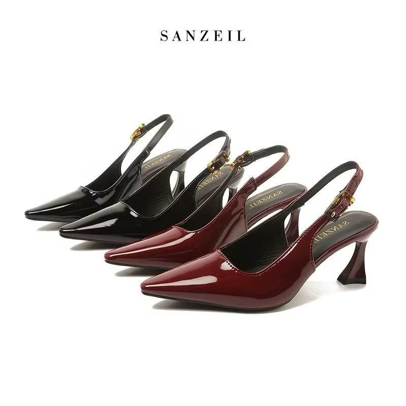 SG9080 syafiegalery Sanzeil Ye Jin ส้นรองเท้าผู้หญิงเคลือบเงา