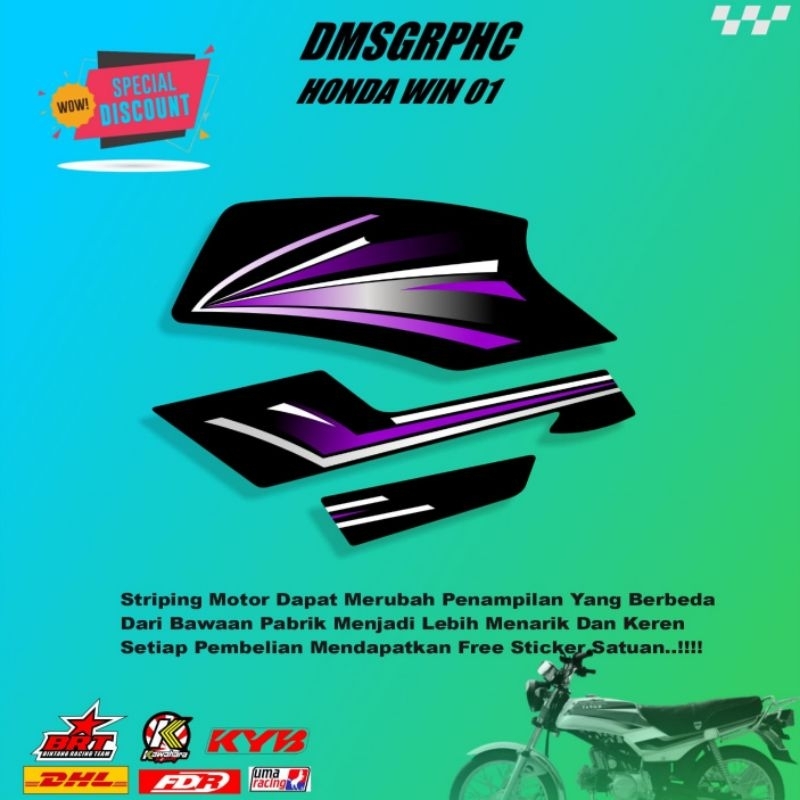 สติ๊กเกอร์ HONDA WIN BODY STRIPING LIST VARIATIONS -01