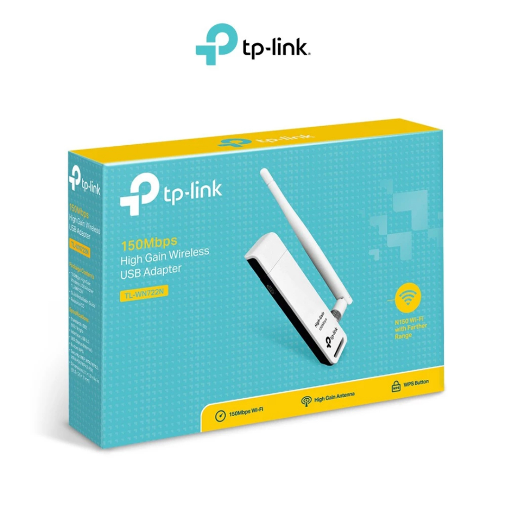 อะแดปเตอร์ usb ไร้สาย TP-Link TL-WN722N 150Mbps อะแดปเตอร์ USB 2.0 Wi-Fi ไร้สายกําลังสูง