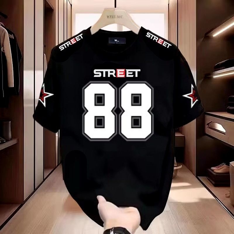 ขนาดใหญ่สไตล์เกาหลี Distro เสื้อยืด 6XL 5XL 4XL 3XL 2XL XL LMS Jumbo เสื้อยืดหมายเลข 88 เบสบอล