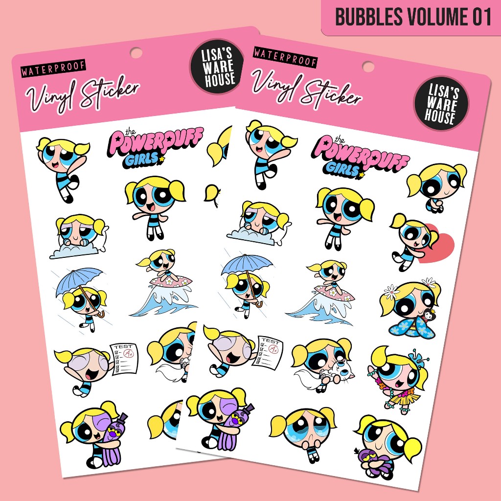 สติ๊กเกอร์ไวนิล Powerpuff Girl Bubbles เล่ม 01