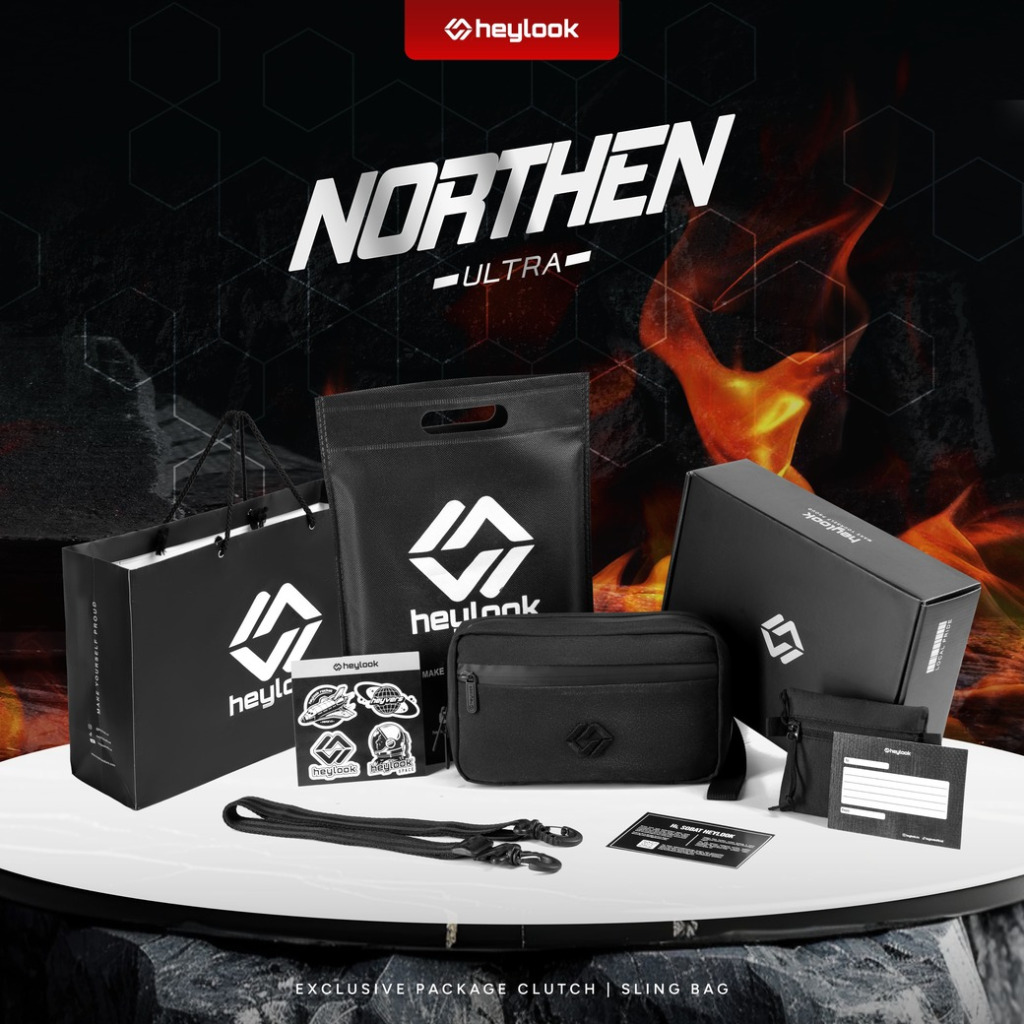 (พิเศษ) - NORTHEN ULTRA Mens Clutch Bag Waterproof Multifunction Clutch Bag 3 in 1 Waterproof Mens Hand Bag Waterproof Handbag Leather Sling Bag Waistbag Distro HEYLOOK