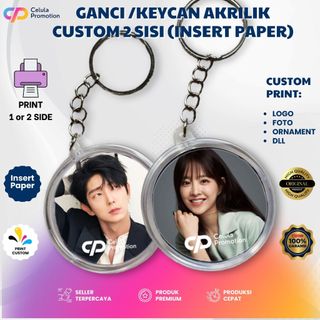 Gantungan Kunci keychan ganci custom foto gambar bahan Acrylic untuk souvenir atau acara perusahaan