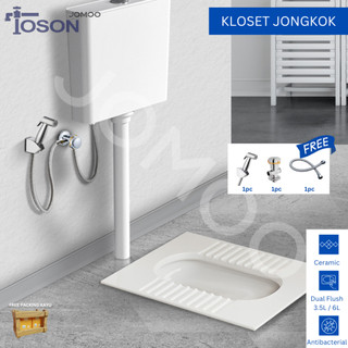 Jomoo Closet Type S Kloset Jongkok 1 set Water Saving dengan Water Tank WC Jongkok Bahan Keramik Tahan Lama Anti Slip Warna Putih