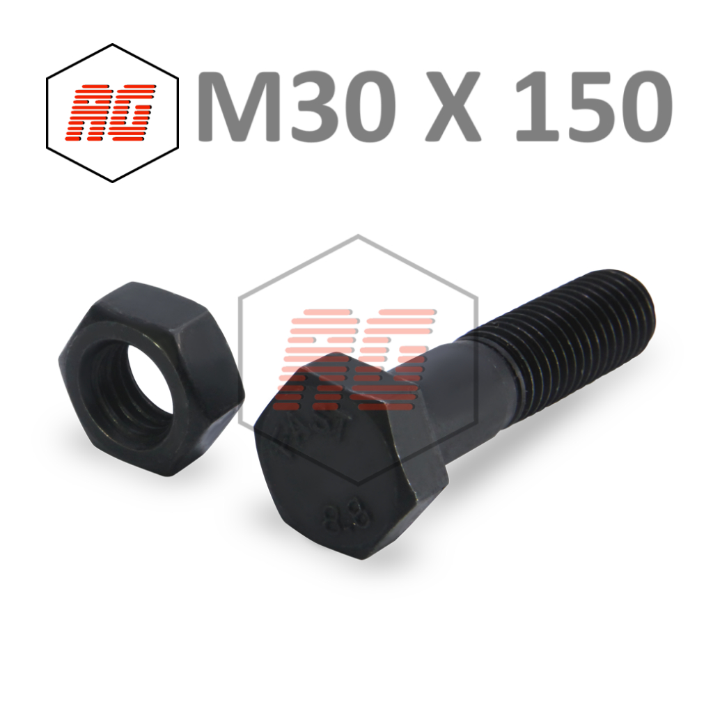 HTB GRADE 8.8 STEEL BOLT + น็อต |8| M30 X 150