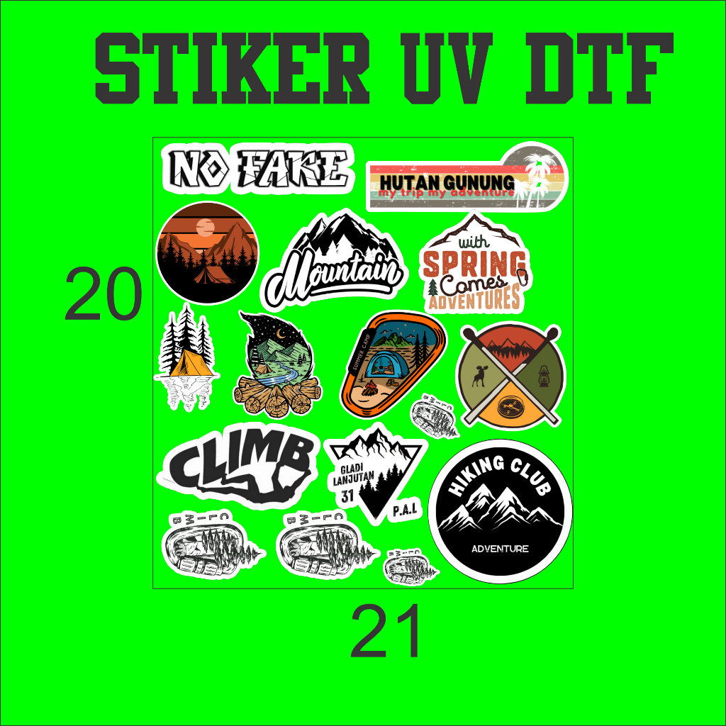 Mountain Adventure Climber Stickers Mountain Traveling UV Dtf case tumbler Laptop Mirror