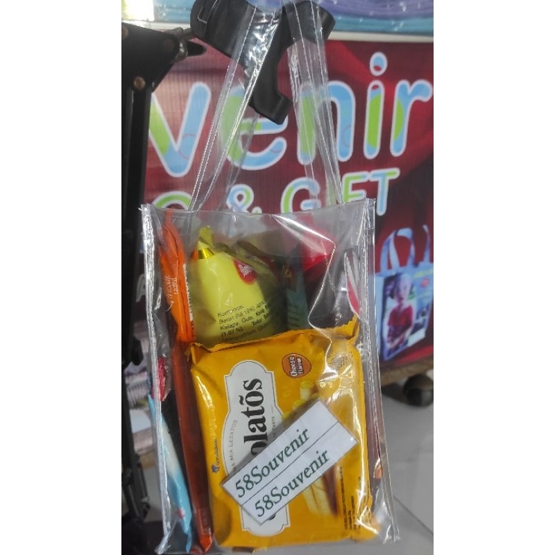 กระเป๋า Mica โปร่งใส P20xW10xH20 Goodie Bag ของที่ระลึก Hampers สําหรับงานขอบคุณพระเจ้าวันเกิด