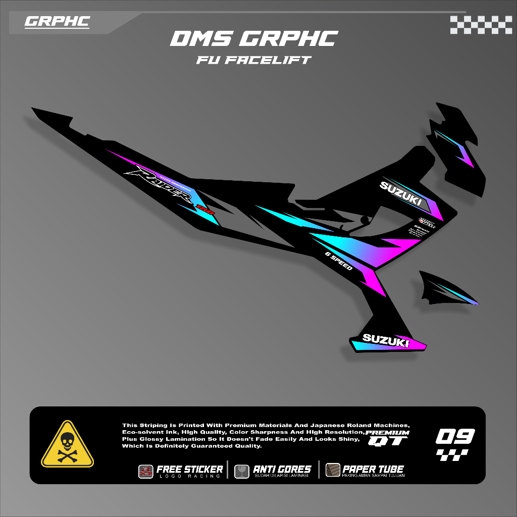 SATRIA F150 FACELIFT STRIPING SIMPLE ELEGANT VARIATION - CODE 09