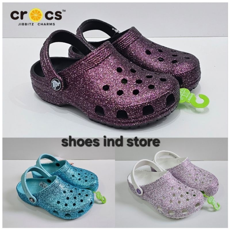 Crocs Classic Clog Iridescent Glitter Kids / รองเท้าแตะเด็ก