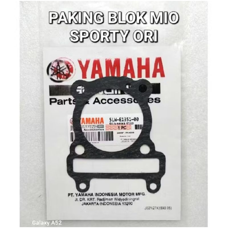 ปะเก็นบล็อกสปอร์ต Mio ของแท้ 5LW-E1351-00