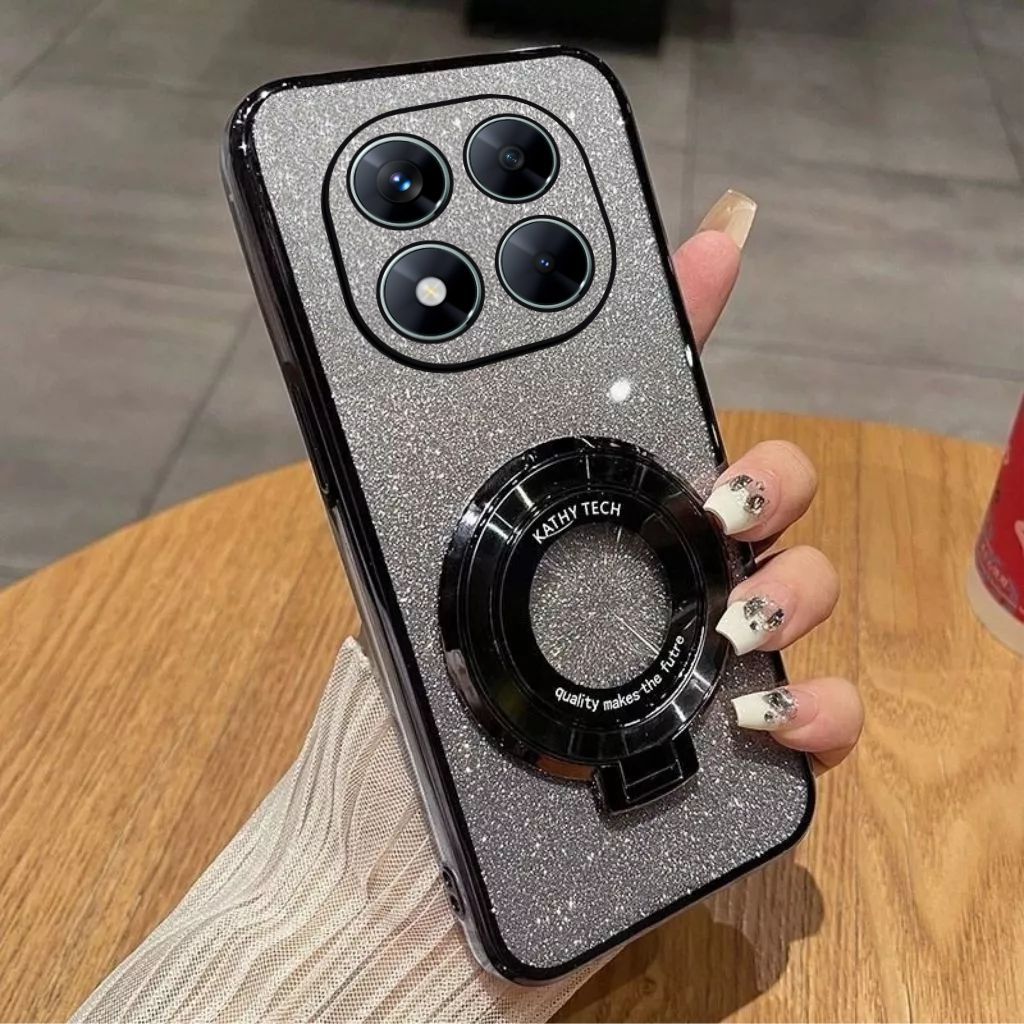 Softcase สําหรับ Poco X7 5G กรณี Glitter Premium ฟรีแหวน Magsafe Holder ฟรี