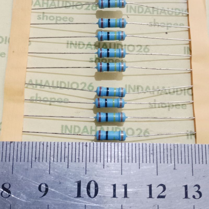 BLUE 100K 1/2W 5% ตัวต้านทาน 100 กิโลโอห์มครึ่งวัตต์ 0.5W 100k 1/2w