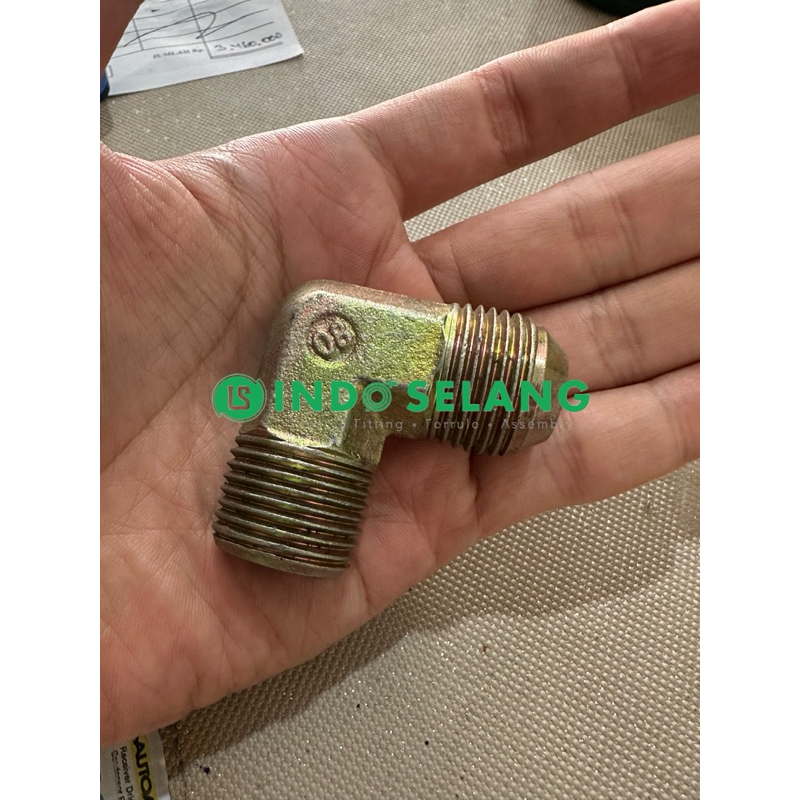 INDOHOSE - ELBOW NEPEL KNEE HYDRAULIC HOSE NPT JIC / MB MJ ADAPTER HOSE HYDRAULIC BEND L - 04MB-04MJ