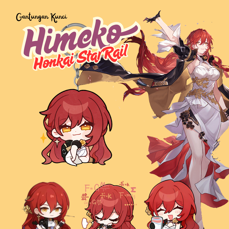 พวงกุญแจ GANTUNGAN Himeko HSR | Himeko Honkai Star Rail พรีเมี่ยมเลเซอร์ตัด UV พวงกุญแจอะคริลิค | พว