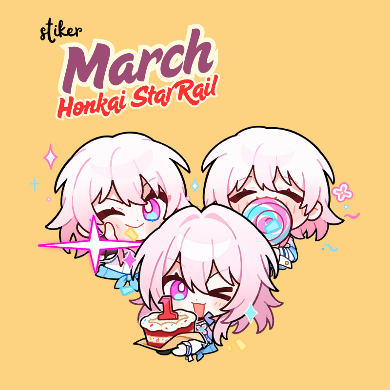 สติ๊กเกอร์ MARCH HSR | สติ๊กเกอร์ MARCH HONKAI STAR RAIL VINYL GLOSSY WATERPROOF