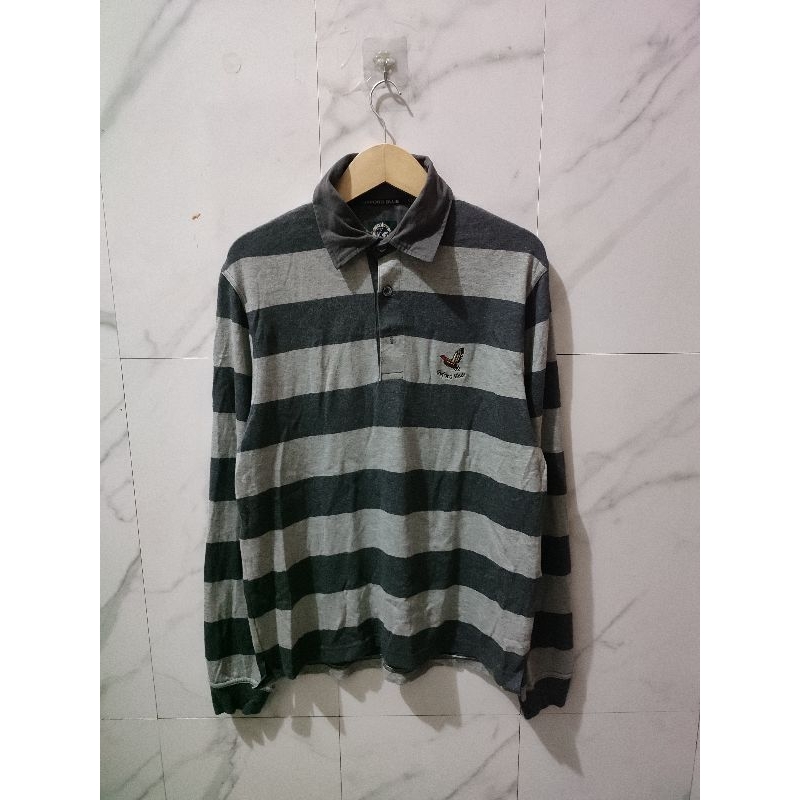 Polo Rugby Striped Oxford Blue Grey