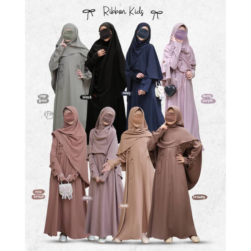RIBBON KIDS BY KFM/ MODERN SYARI GAMIS/ GIRLS/ LATEST CHILDRENS GAMIS/ SYARI CHILDRENS GAMIS/ CHILDR