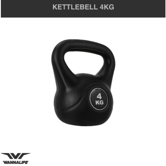 Kettlebell Kettlebel Ketlebell ไวนิล Neoprene Wannafit 4kg
