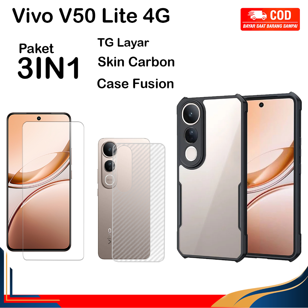 LAYER Vivo V5O Lite Casepro Fusion 3in1 Saving Package ฟรีหน้าจอป้องกันรอยขีดข่วน & Garskin